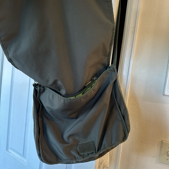 DKNY Black Messenger Bag with Yellow Green Accents - Picture 3 of 7